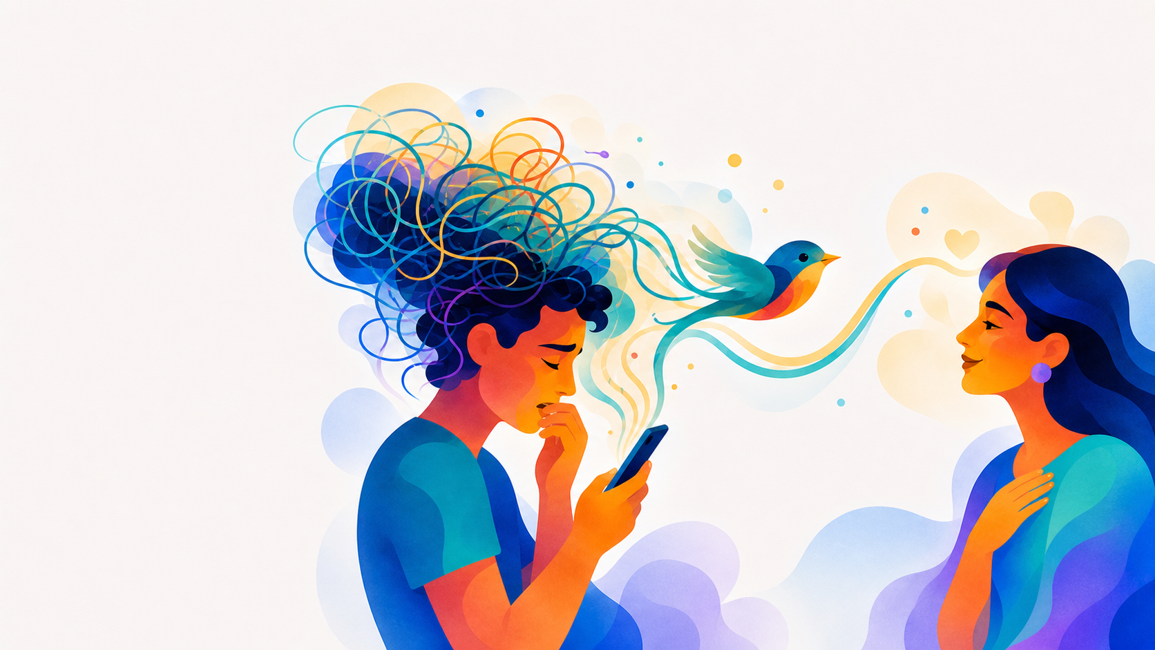 Illustration of a message becoming clearer with Finch.